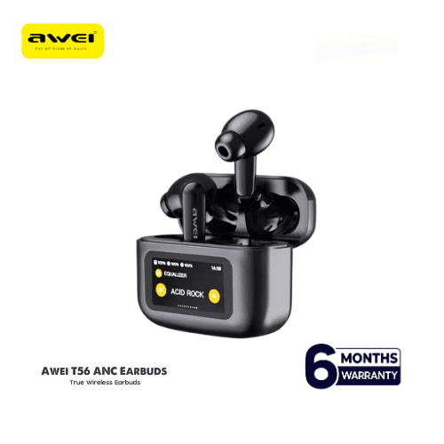 AWEI T56 ANC Earbuds With Screen Intelligent Interaction ( 6-Month Official Warranty )